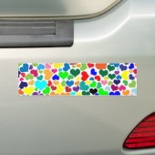 バレンタインの虹ハート バンパーステッカー (車上)