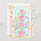 バレンタインの装飾刈り込み法 シーズンポストカード (正面/裏面)