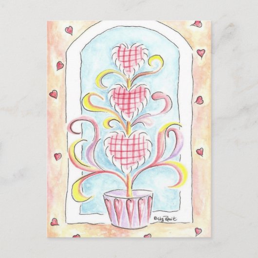 バレンタインの装飾刈り込み法 シーズンポストカード (正面)