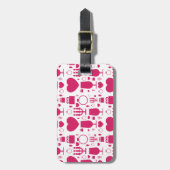 バレンタインの要素パターン ラゲッジタグ (正面縦)