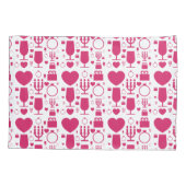 バレンタインの要素パターン 枕カバー (裏面-左)