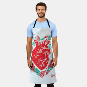 バレンタインの解剖学的ハートユニーク:カード エプロン (着用した状態)
