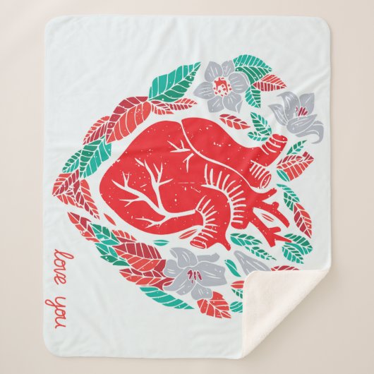 バレンタインの解剖学的ハートユニーク：カード シェルパブランケット (正面)