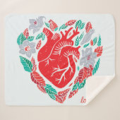 バレンタインの解剖学的ハートユニーク：カード シェルパブランケット (正面(横))