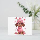 バレンタインの誕生日の犬 愛生活 ポストカード (スタンド正面)