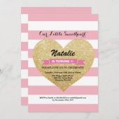 バレンタインの誕生日私達の小さい恋人 招待状 (正面/裏面)