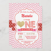 バレンタインの誕生日私達の小さい恋人 招待状 (正面/裏面)