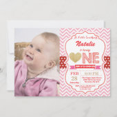 バレンタインの誕生日私達の小さい恋人 招待状 (正面)