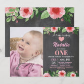 バレンタインの誕生日私達の小さい恋人 招待状 (正面/裏面)