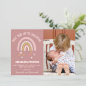 バレンタインの誕生発表カードレインボーハート 案内状 (スタンド正面)