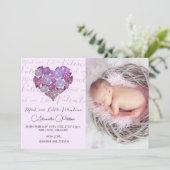 バレンタインの誕生発表カードRomantic 案内状 (スタンド正面)