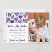 バレンタインの誕生発表私たちの小さなバレンタイン 案内状 (正面)