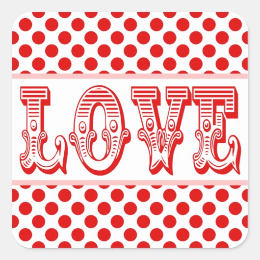 バレンタインの贈り物やバレンタインの贈り物に結婚ステッカーを愛す スクエアシール (正面)