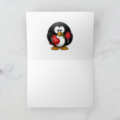 バレンタインの贈り物を贈るかわいいマンガペンギン シーズンカード (内部)