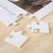 バレンタインの贈り物カップルのパーソナライズされた写真 ジグソーパズル (側面)