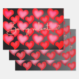 バレンタインの贈り物ラッピング ラッピングペーパーシート