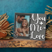 バレンタインの贈り物Me + You = Love引用文写真 フォトプラーク (側面)