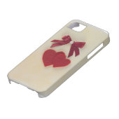 バレンタインの赤いハートと弓をパーソナライズ Case-Mate iPhoneケース (下部)