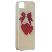 バレンタインの赤いハートと弓をパーソナライズ Case-Mate iPhoneケース (裏面/右)