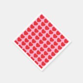 バレンタインの赤いハート スタンダードカクテルナプキン (角)
