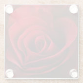 バレンタインの赤いバラ ガラスコースター (裏面)