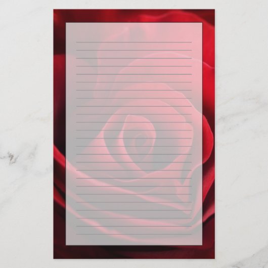 バレンタインの赤いバラ 便箋 (正面)