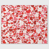 バレンタインの赤いピンクのハート包装紙 ラッピングペーパー (フラット)