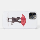 バレンタインの赤い傘とロマンチックなカップル Case-Mate iPhoneケース (裏面(横))