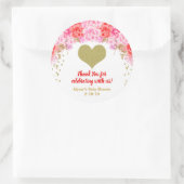 バレンタインの赤ちゃんシャワーのステッカー、ピンクの赤金ゴールド ラウンドシール (バッグ)