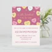 バレンタインの赤ちゃんシャワーカラフルキャンディハート 招待状 (スタンド正面)