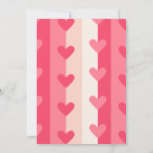 バレンタインの赤ちゃんシャワーモダンピンクハート 招待状 (裏面)