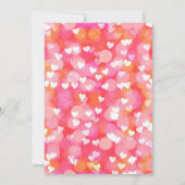 バレンタインの赤ちゃんシャワー招待かわいいピンク 招待状 (裏面)