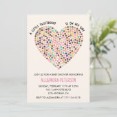 バレンタインの赤ちゃんシャワー招待ドーナツハート 招待状 (スタンド正面)