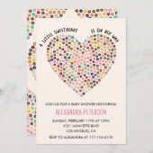 バレンタインの赤ちゃんシャワー招待ドーナツハート 招待状 (正面/裏面)