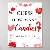 バレンタインの赤ちゃんシャワー記号の数を推測 ポスター (正面)