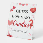 バレンタインの赤ちゃんシャワー記号の数を推測 台座サイン (正面)