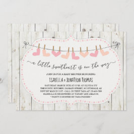 バレンタインの赤ちゃんシャワー – 女男女兼用の子/ 招待状