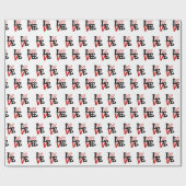 バレンタインの赤と黒の愛とハート ラッピングペーパー (フラット)