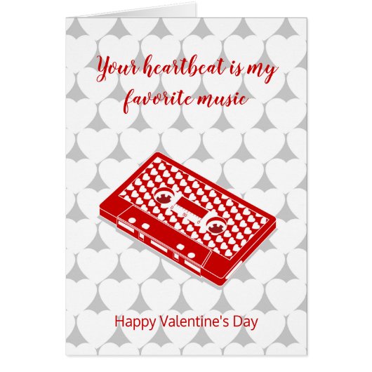 バレンタインの赤レトロなオーディオタペ (正面)