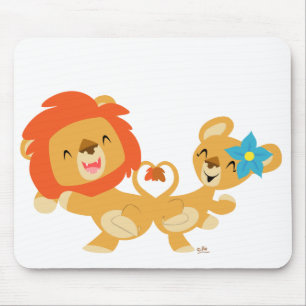 バレンタインの踊りのライオンのカップルのmousepad マウスパッド