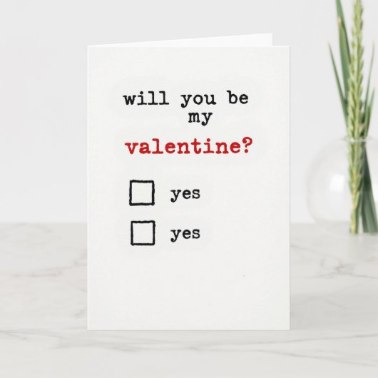 バレンタインの返事はイエス カード (正面)