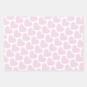 バレンタインの透明ハートピンク赤面パターン ラッピングペーパーシート (正面3)