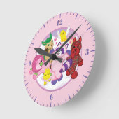バレンタインの雲に隠されたWebkinz Pets ラウンド壁時計 (傾斜)