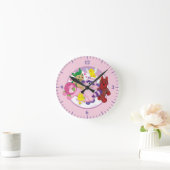 バレンタインの雲に隠されたWebkinz Pets ラウンド壁時計 (ホーム)