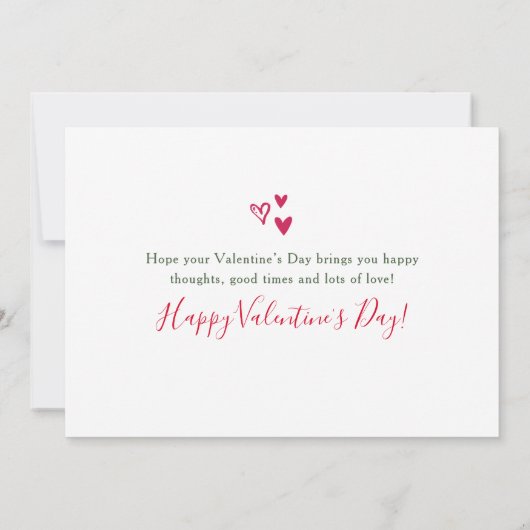 バレンタインの願いと祝福があなたに!カード カード (裏面)