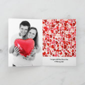 バレンタインの願いを愛らしい猫カップルの写真 カード (内部)