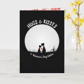 バレンタインの願いを愛らしい猫カップルの写真 カード (黄色い花)