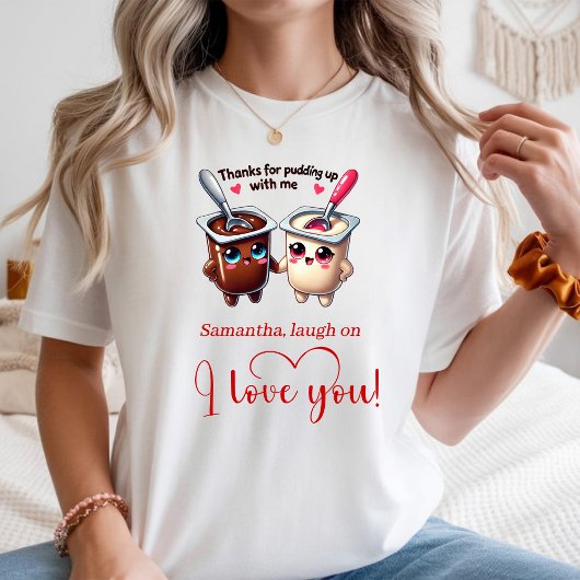 バレンタインの食品パロディ 女性Tシャツ 名入れ可能 Tシャツ