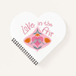 バレンタインの鳥と花に愛 ノートブック