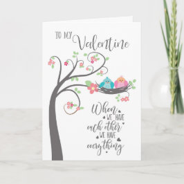 バレンタインの鳥の巣とき我々は持っている カード